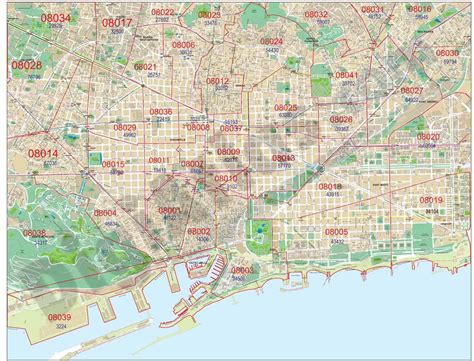 Mapa Codigo Postal Barcelona Mapa Mapas Mapas Murales Mapas Del Mundo
