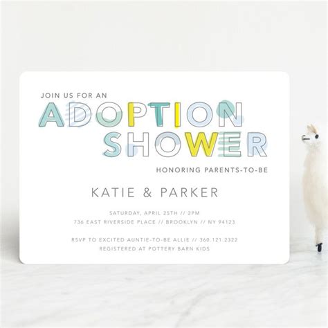An Adoption Shower Customizable Baby Shower Invitations In Blue By