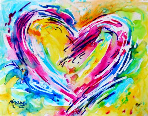Martha Kisling Art With Heart Colorful Heart Watercolor