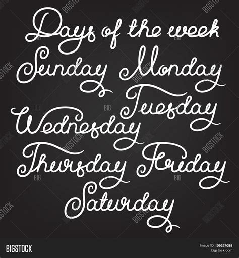 Handwritten Days Week Vector And Photo Free Trial Bigstock