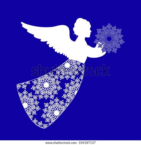 Angel Holding Snowflake Stock Vector Royalty Free 104187137