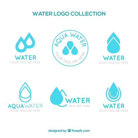 Free Vector Water Logos Collection For Companies In Flat Style