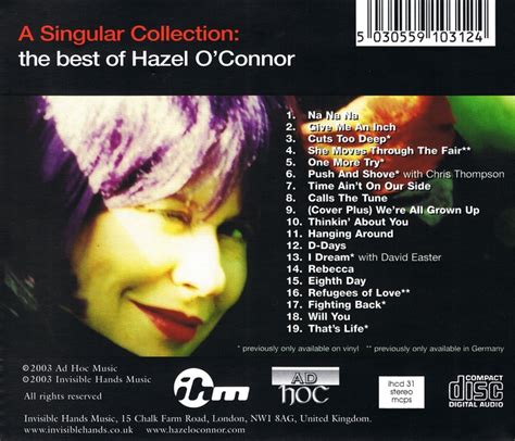 Hazel O Connor Official Discography A Singular Collection The Best
