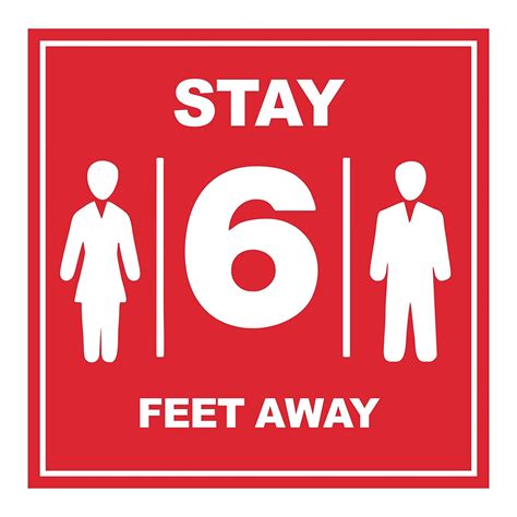 Stay 6ft Away Sign 10x10 Durable Vinyl Sign Stay 6ft Away Sign Ebay