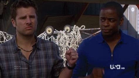 a look at psych s top 15 episodes shawn and gus fist bump psych tv