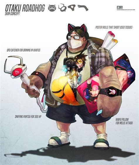 Otaku Roadhog Skin Concept By Monorirogue On Deviantart Overwatch Hero Concepts Overwatch