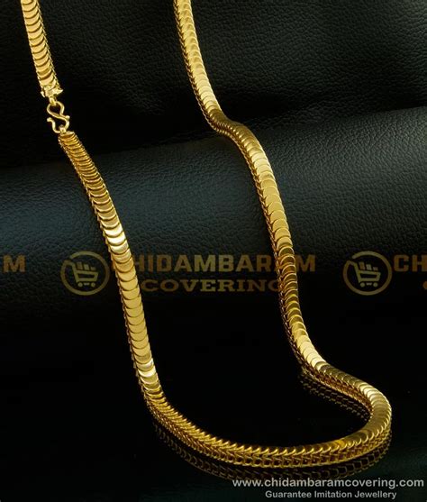 Mm Flat 18 Inches Artificial Gold Chain Designs For Daily Wear South