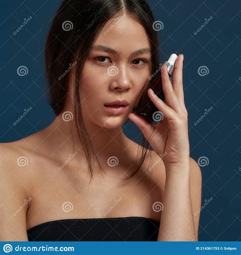 Beautiful Model Posing On Dark Background Stock Image Image Of