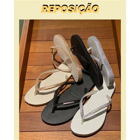 Aproveite o frete grátis pelo mercadolivre.com.br! Chinelo Havaianas Feminino Slim Sparkle Glitter Coleção ...