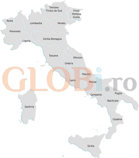 Hartă Regiuni Italia Globi