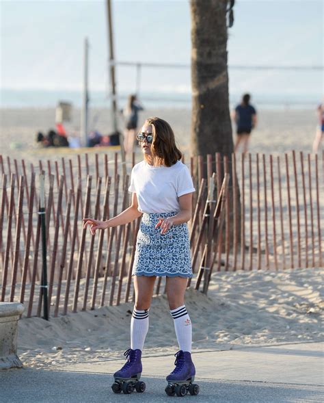 Maisie Williams In Mini Skirt Roller Skating 03 Gotceleb