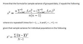 Solved Prove That The Formula For Sample Variance Of Grouped