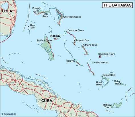 Bahamas Political Map Eps Illustrator Map Vector World Maps