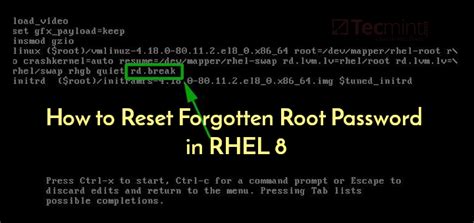How To Reset Forgotten Root Password In Rhel 8