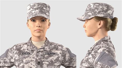 Female Soldier Military Acu 3d Model Turbosquid 1687874
