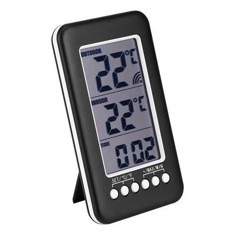 Lcd Digital Indoor Outdoor Thermometer Clock Thermometer Wireless