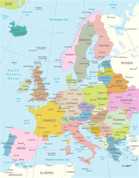 Map Of European Countries Large Scale Detailed Political Map Of