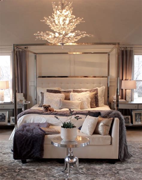 This luxury master bedroom is a perfect example of how mirrors can really increase the sense of space within the room. South Shore Decorating Blog: Master Bedroom Full Reveal ...
