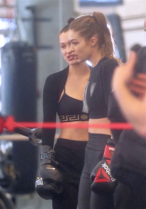 Dlisted Models Gigi Hadid And Bella Hadid Work Out Boxing At Gotham Gym In New York City