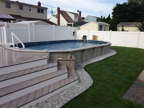 12x24 Pool With Deck Brothers 3 Pools Aboveground Semi Inground