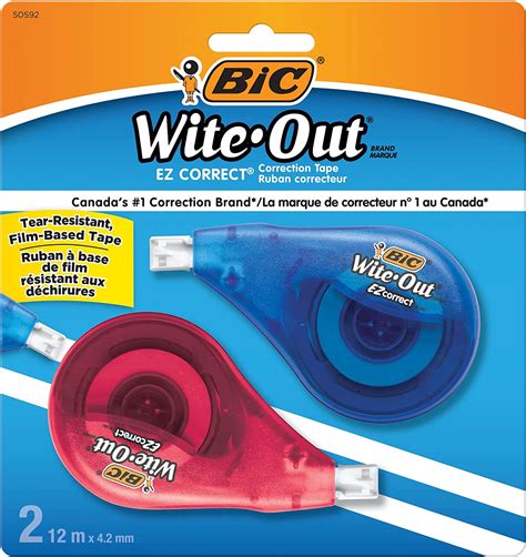 Bic Wite Out Brand Ez Correct Correction Tape 393 Feet 2 Count Pack