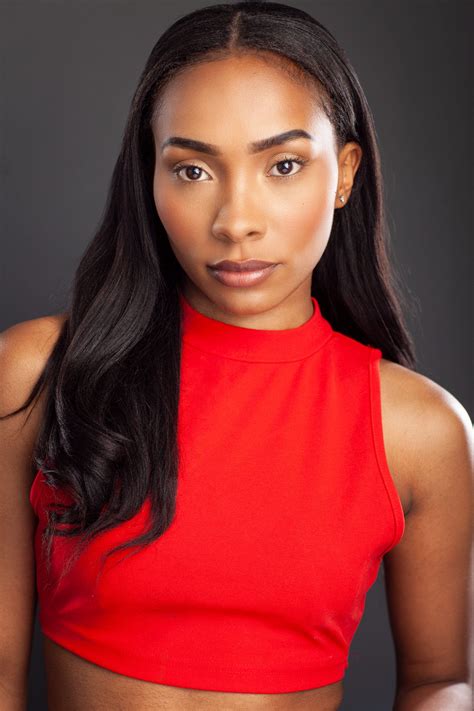 Beautiful Young Black Woman In Red Crop Top Acting Headshot