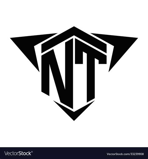 Nt Logo Monogram With Wings Arrow Around Design Vector Image