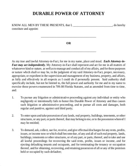 Power Of Attorney Form Printable