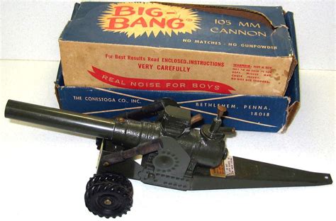 Vintage Big Bang 105mm Toy Cannon Woriginal Box And Instructions Circa