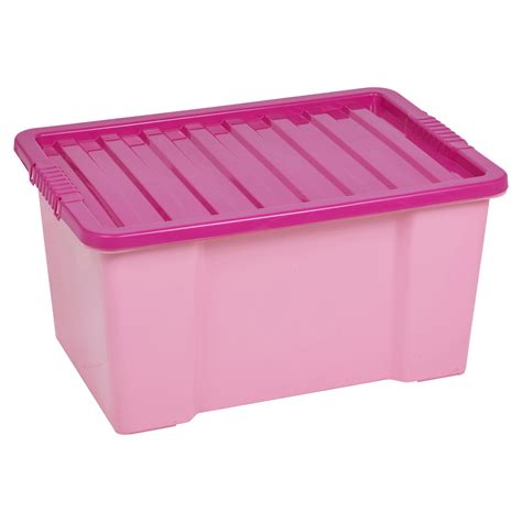 50 Litre Coloured Plastic Storage Boxes Clip Lid Quality Stackable