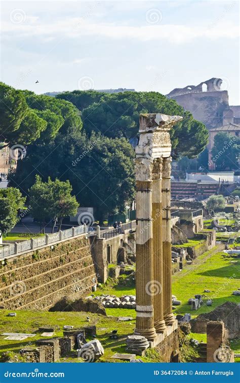 Columns Roman Forum Editorial Stock Image Image Of Italia 36472084