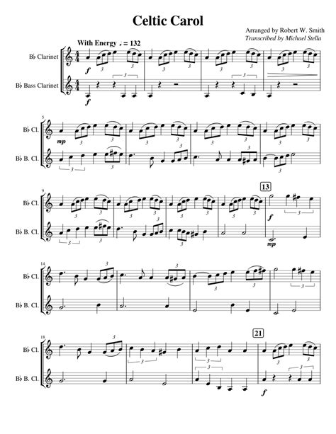 Christmas Duet Sheet Music For Clarinet In B Flat Clarinet Bass
