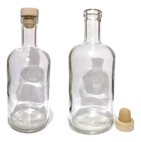 Botella De Vidrio Mezcalera 750 Ml Con Corcho 12 Pzas Alchemy Vitrae