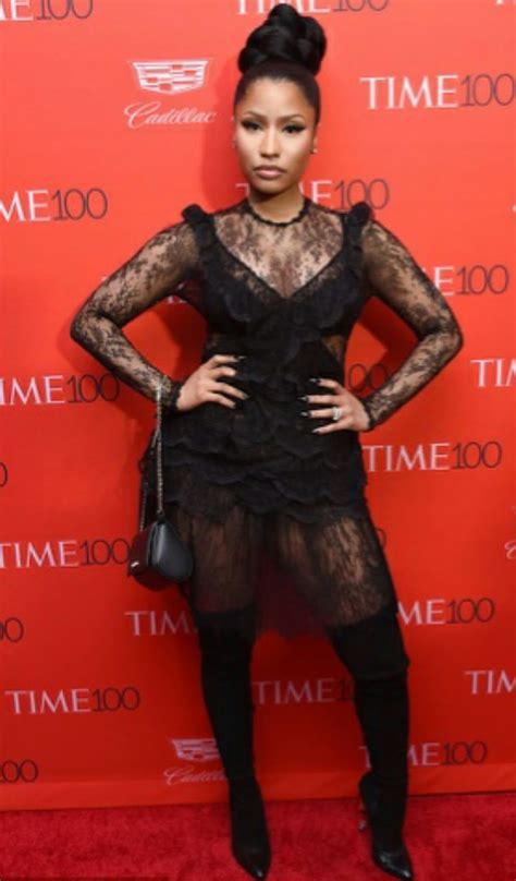 Nicki Minaj Stuns At The Time Magazine Gala In Black Lace And Thigh