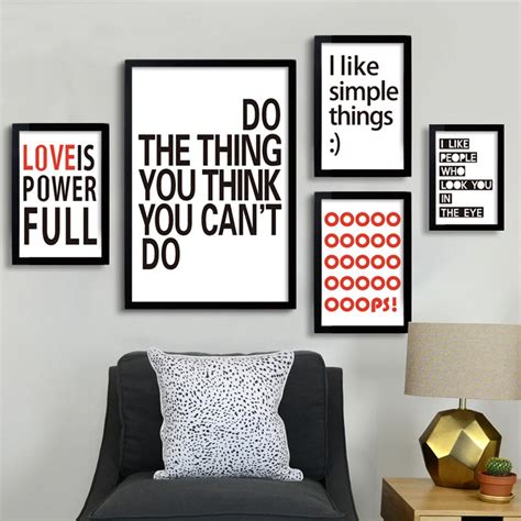 Minimalist Motivational Quotes Wall Art Black White Canvas Prints