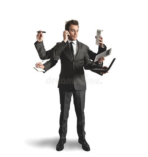 Businessman Multitasking Stock Photo Image Of Leader 25640436