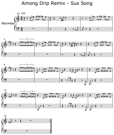 Among Drip Remix Sus Song Sheet Music For Piano
