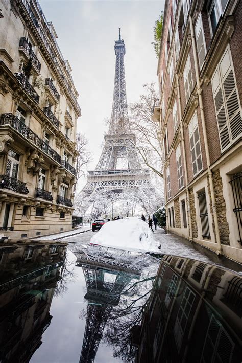 Snow In Paris Paris Eiffel Tower Skyline