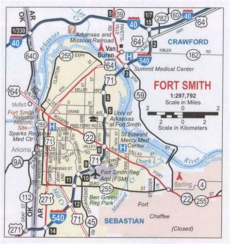 Fort Smith Ar Road Map Free Map Highway Fort Smith City