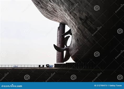 Ship Moored In Dry Dock And Propeller Rudder Stock Image Image Of