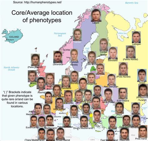 Coreaverage Location Of Phenotypes Europe Geography Map European Map