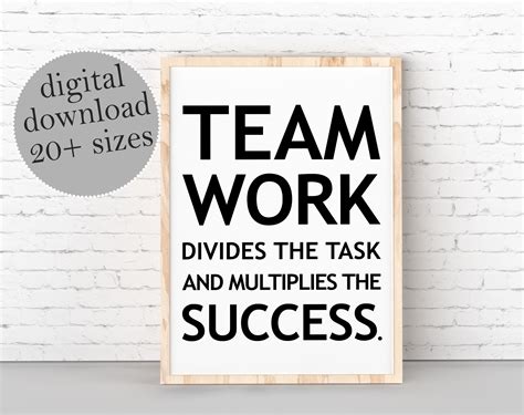 Teamwork Quotes For Office Success Quotes Office Wall Decor Etsy