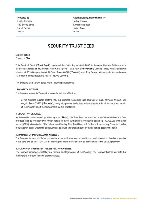 Deed Of Trust Templates 9 Docs Free Downloads