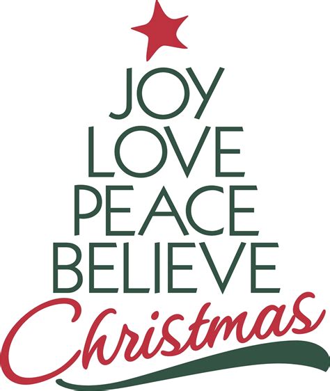 Joy Love Peace Believe Christmas Decor Vinyl Decal Wall