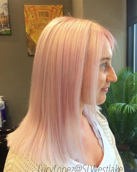 Natural hair products for all hair types | hair care accessories. Peachy pink hair by LucyLopez at SalonLofts WestlakeOH ...
