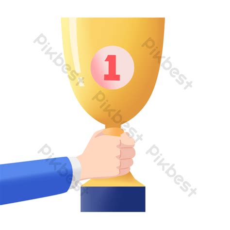 Hand Holding Trophy Illustration Red Metal Png Images Psd Free