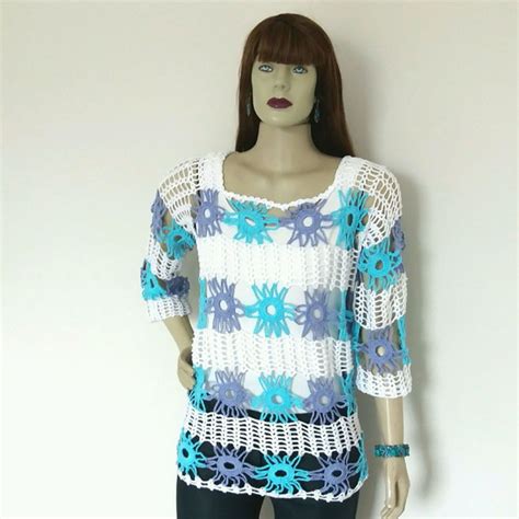 Blusa De Croch Motivos De Argolas Elo Produtos Especiais