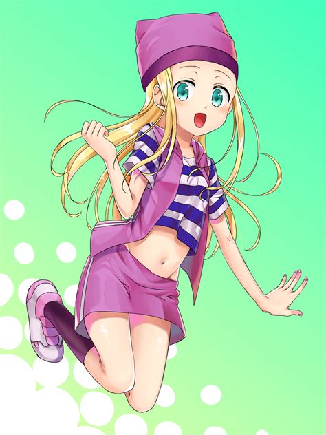 Safebooru 1girl Blonde Hair Blush Breasts Commentary Request Digimon Digimon Frontier Full