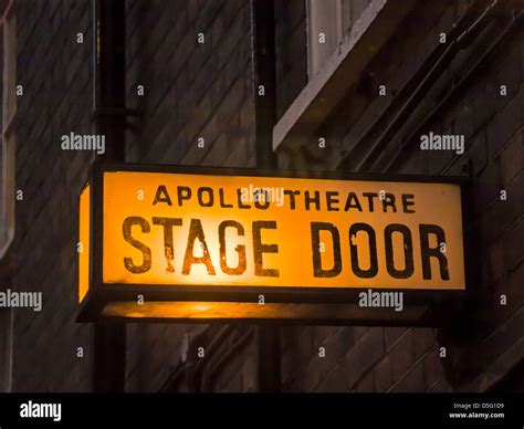 Sign At The Stage Door Of The Apollo Theatre London Stock Photo Alamy