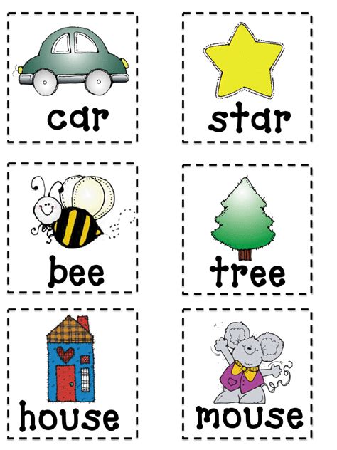 Free Printable Rhyming Flash Cards With Words Only